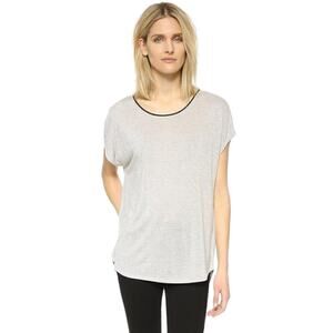 Vince Womens Gray Round Neck Short Sleeve Lightweight Swing Top Size XS